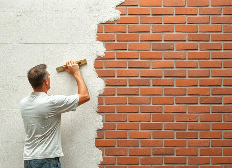 Application d'un enduit décoratif à la lisseuse sur un mur